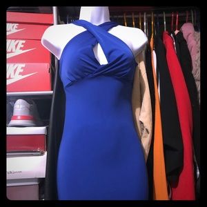 Royal Blue Halter Bodycon Dress